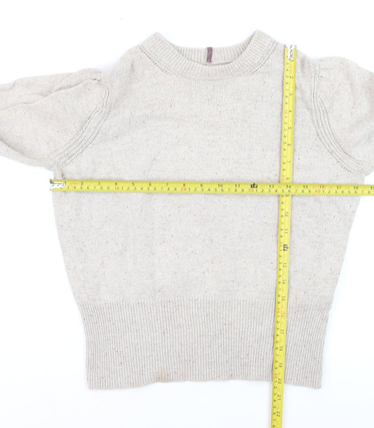 Marks and Spencer Per Una Womens Beige Size 12 Crew Neck Jumper