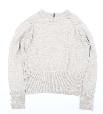 Marks and Spencer Per Una Womens Beige Size 12 Crew Neck Jumper