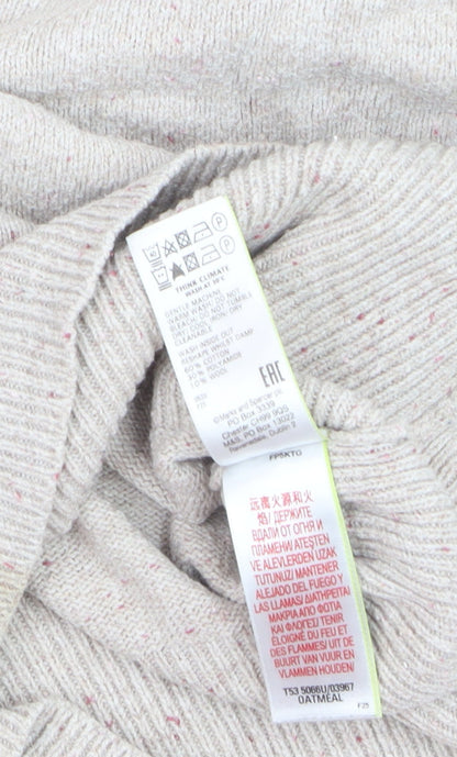 Marks and Spencer Per Una Womens Beige Size 12 Crew Neck Jumper