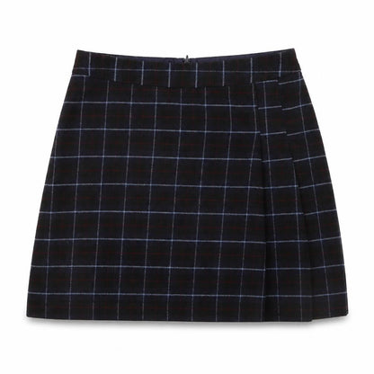 Oasis Women Black Checked A-Line Skirt Size 12