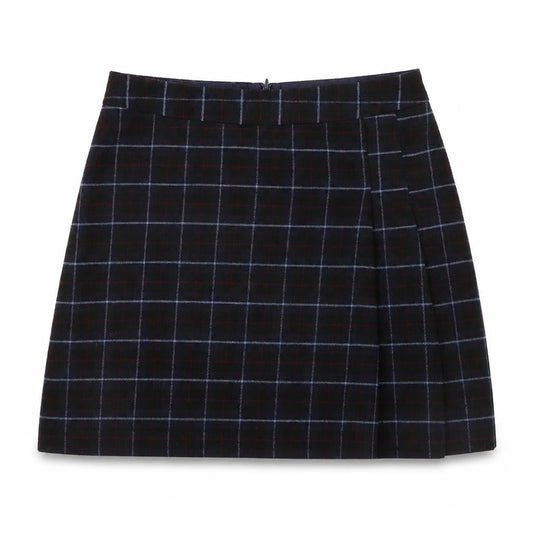 Oasis Women Black Checked A-Line Skirt Size 12