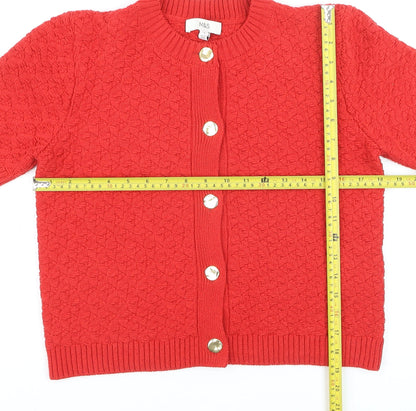 Marks and Spencer Women's Red Short Sleeve Knit Cardigan Size S
