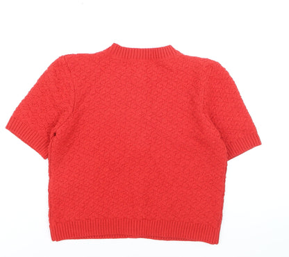 Marks and Spencer Women's Red Short Sleeve Knit Cardigan Size S