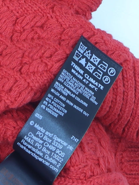 Marks and Spencer Women's Red Short Sleeve Knit Cardigan Size S