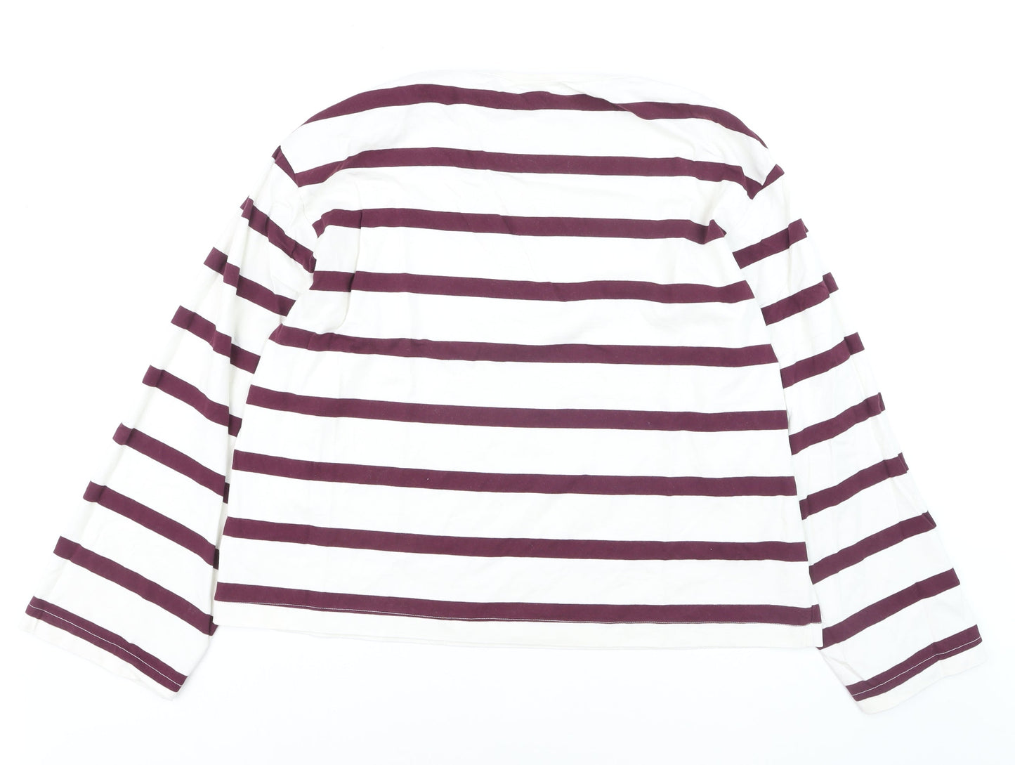 H&M Women’s Multicoloured Striped Long Sleeve Cotton T-Shirt XL