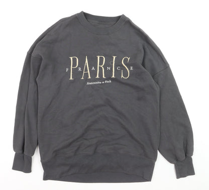 Abercrombie & Fitch Womens Grey Small Pullover Sweatshirt Paris Graphic