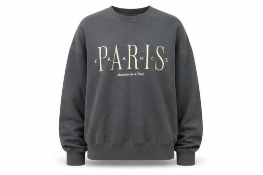 Abercrombie & Fitch Womens Grey Small Pullover Sweatshirt Paris Graphic