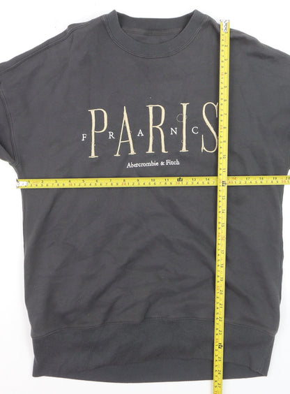 Abercrombie & Fitch Womens Grey Small Pullover Sweatshirt Paris Graphic