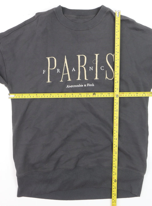 Abercrombie & Fitch Womens Grey Small Pullover Sweatshirt Paris Graphic
