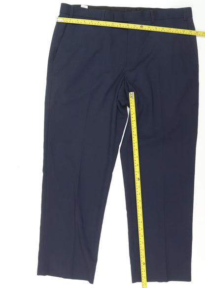 Marks and Spencer Women Blue Regular Fit Dress Pants Size 12 Short