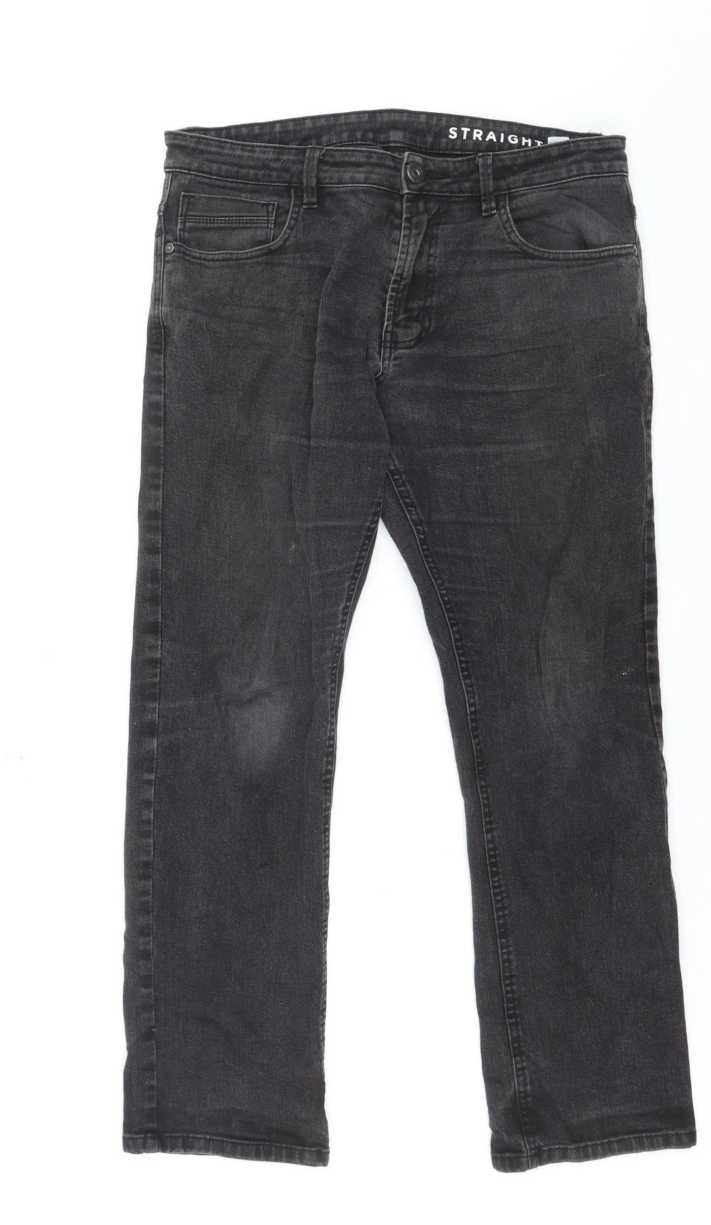Dunnes Stores Men's Black Straight Leg Denim Jeans 34W 30L
