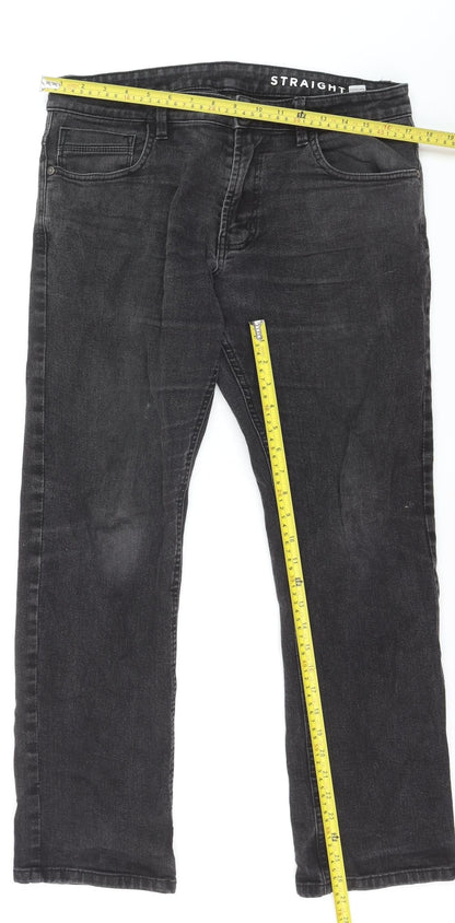Dunnes Stores Men's Black Straight Leg Denim Jeans 34W 30L