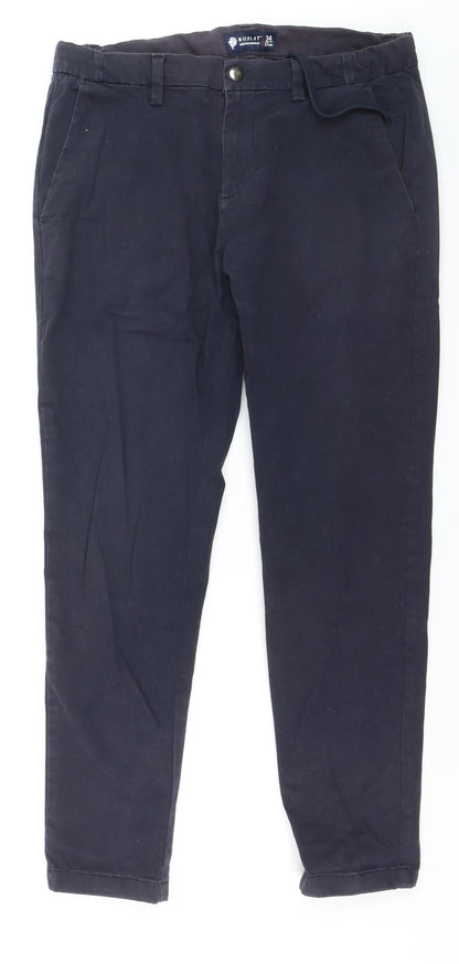 Netplay Men's Black Straight Leg Jeans Size 34 Regular Fit Cotton Blend