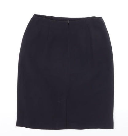 Benetton Women Black Knee Length Pencil Skirt Size 16