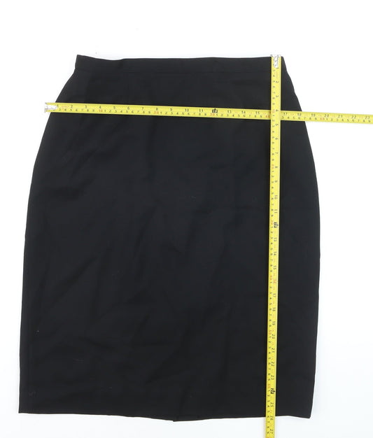 JH Collectibles Womens Black Wool Pencil Skirt Size 14 Vintage Workwear