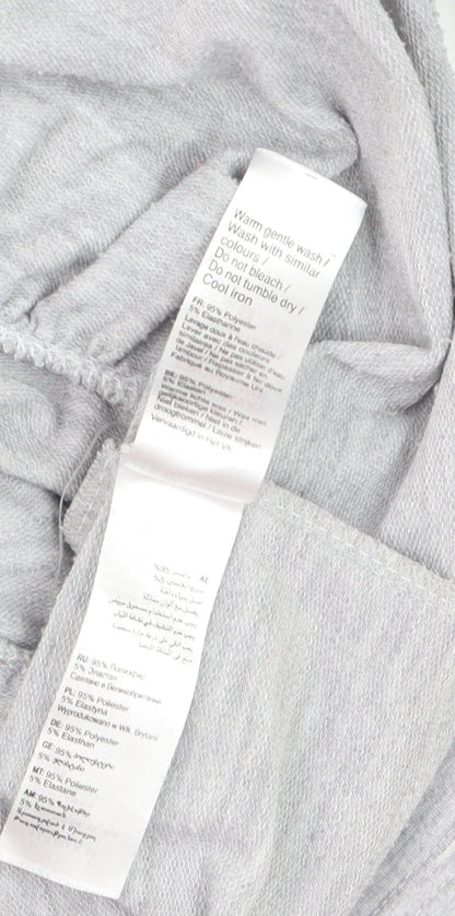 New Look Women Grey Long Sleeve Ruffle Hem Pullover Jumper Size S