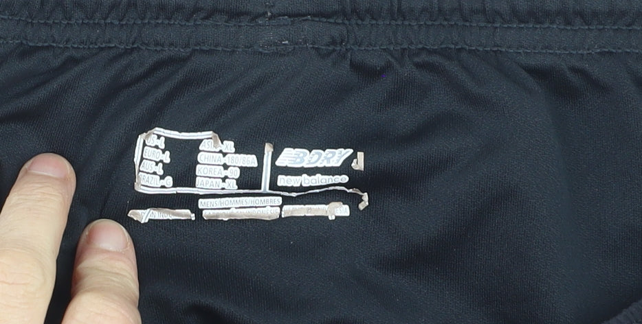New Balance Men’s Black L Athletic Running Shorts Quick Dry