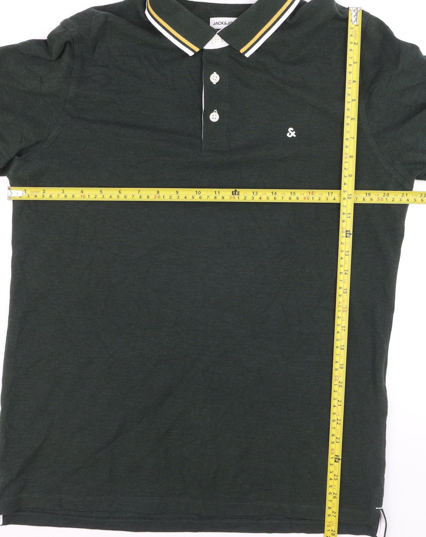 Jack & Jones Men's Green XL Cotton Polo Shirt Collar Tee