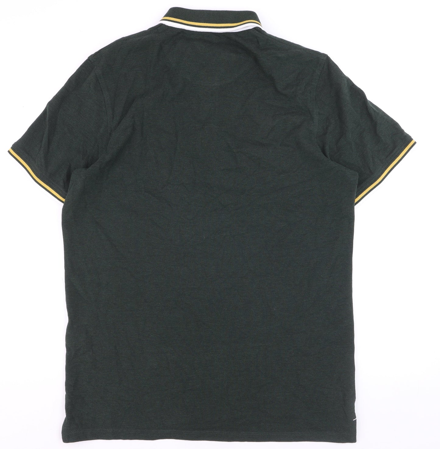 Jack & Jones Men's Green XL Cotton Polo Shirt Collar Tee