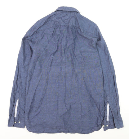 Tommy Hilfiger Men's Blue Slim Fit Button-Down Long Sleeve Shirt Size M