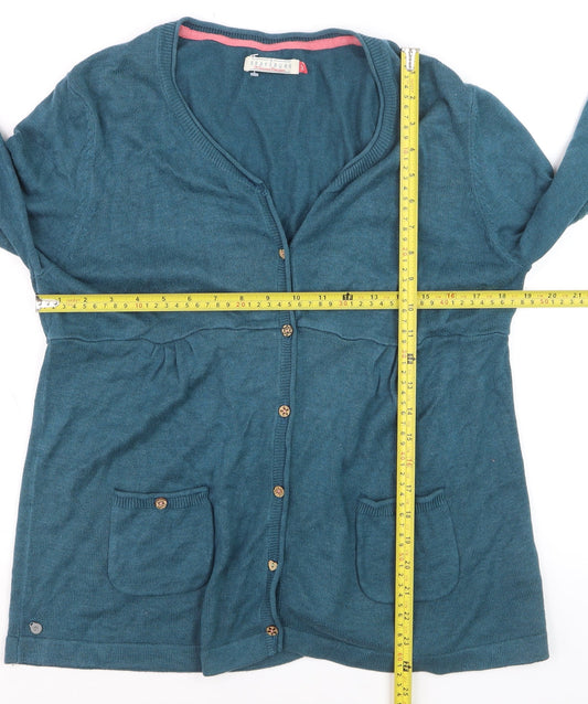 Brakeburn Women’s Blue V-Neck Button Cardigan Size L