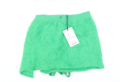 Miista Women Green Short Wrap Knit Skirt Size S