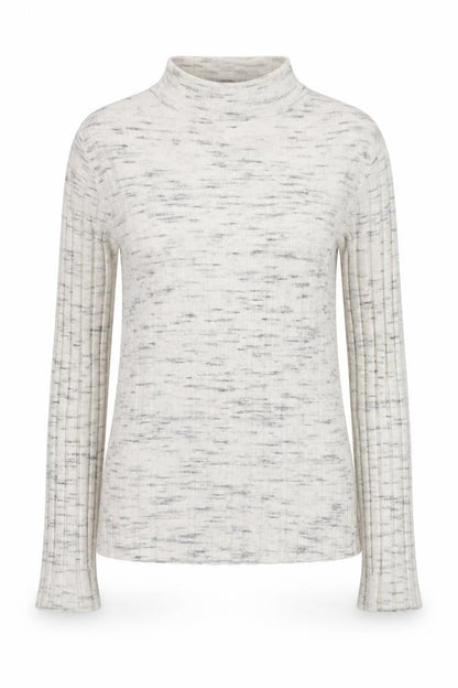 Topshop Women's Ivory Mock Neck Ribbed Knit Jumper Size S