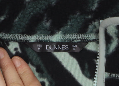 Dunnes Women Black Green Fleece 1/4 Zip Pullover Sweatshirt M