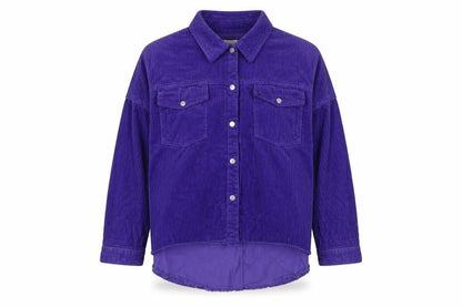 Zara Women's Purple Corduroy Button-Up Shirt Size 12