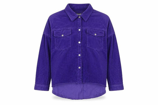 Zara Women's Purple Corduroy Button-Up Shirt Size 12