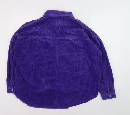 Zara Women's Purple Corduroy Button-Up Shirt Size 12