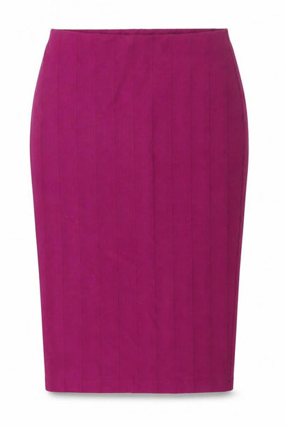 Zara Women Purple Pencil Skirt L Stretch Jersey Knee Length