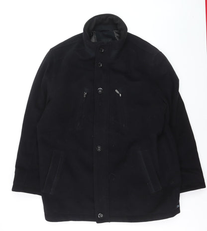 Jupiter Men's Black Mid-Length Polyester Overcoat Size 54 (44in)
