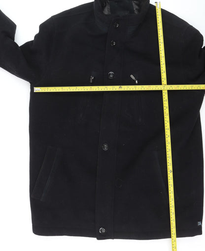 Jupiter Men's Black Mid-Length Polyester Overcoat Size 54 (44in)