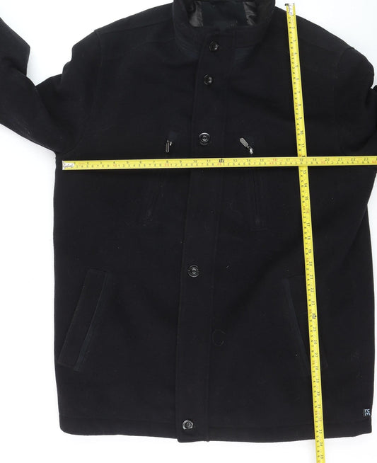 Jupiter Men's Black Mid-Length Polyester Overcoat Size 54 (44in)