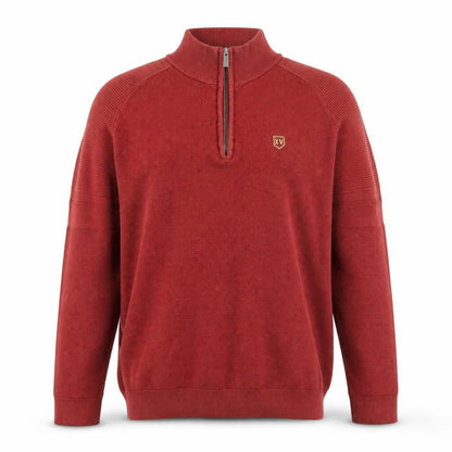 XV Kings Men's Red Cotton 1/2 Zip Knit Sweatshirt M