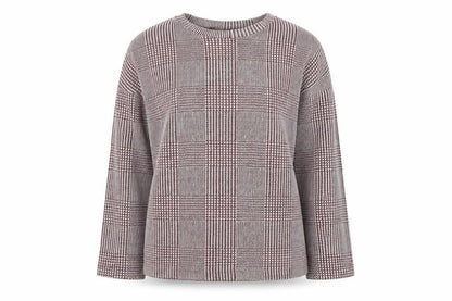 Zara Women Brown Check Knit Pullover Jumper Size M