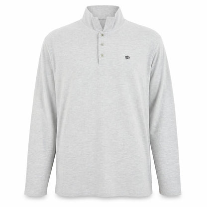 Next Men’s Grey Long Sleeve Polo Shirt XL Classic Fit