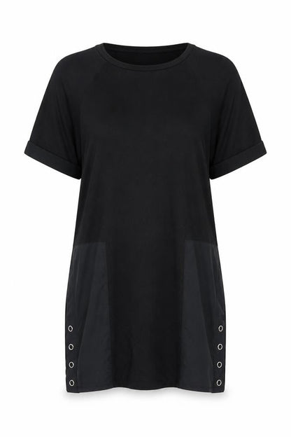Warehouse Womens Black Short Sleeve Crew Neck Stretch T-Shirt S