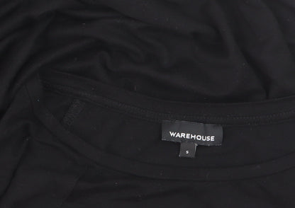 Warehouse Womens Black Short Sleeve Crew Neck Stretch T-Shirt S