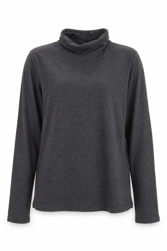 Uniqlo Women Grey Roll Neck Supima Cotton Long Sleeve Jumper M