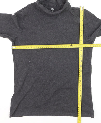 Uniqlo Women Grey Roll Neck Supima Cotton Long Sleeve Jumper M