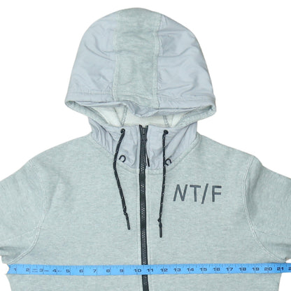 Nike Men's Grey Full Zip Hoodie M Regular Fit Cotton Blend
