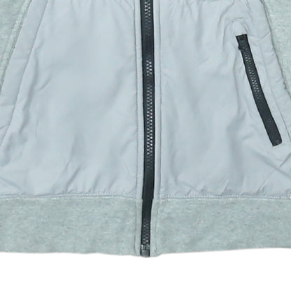 Nike Men's Grey Full Zip Hoodie M Regular Fit Cotton Blend