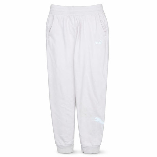Puma Women’s White Jogger Trousers Size M Elastic Waist Fleece