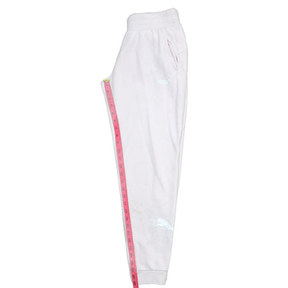 Puma Women’s White Jogger Trousers Size M Elastic Waist Fleece
