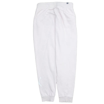 Puma Women’s White Jogger Trousers Size M Elastic Waist Fleece