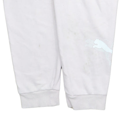 Puma Women’s White Jogger Trousers Size M Elastic Waist Fleece