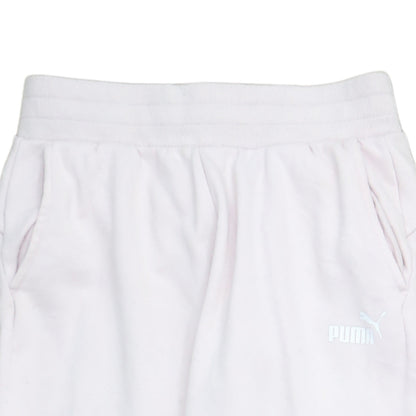 Puma Women’s White Jogger Trousers Size M Elastic Waist Fleece