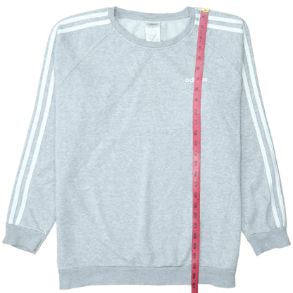 Adidas Women Grey Crew Neck Long Sleeve Sweatshirt Size S